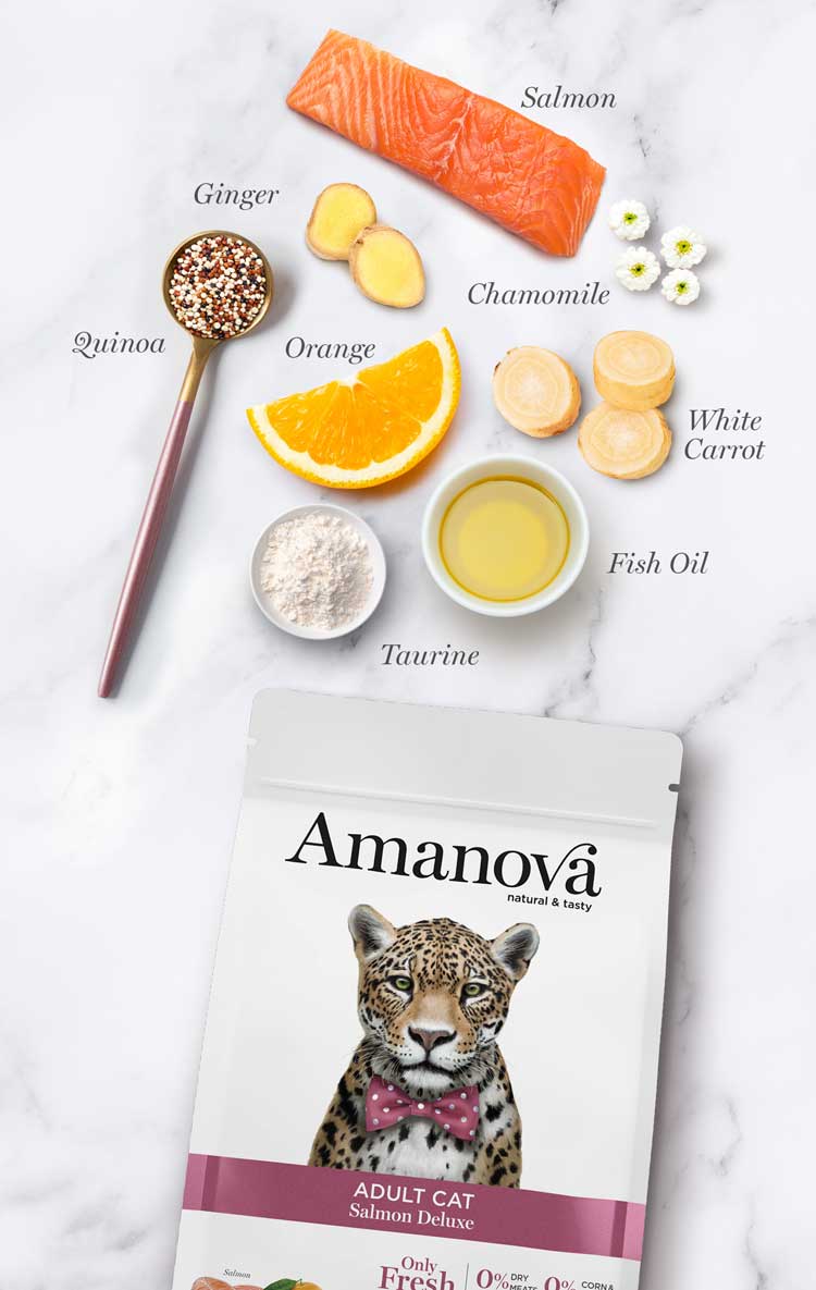 Amanova Katze, Trockenfutter Low Grain, Adult Lachs, 1.5kg