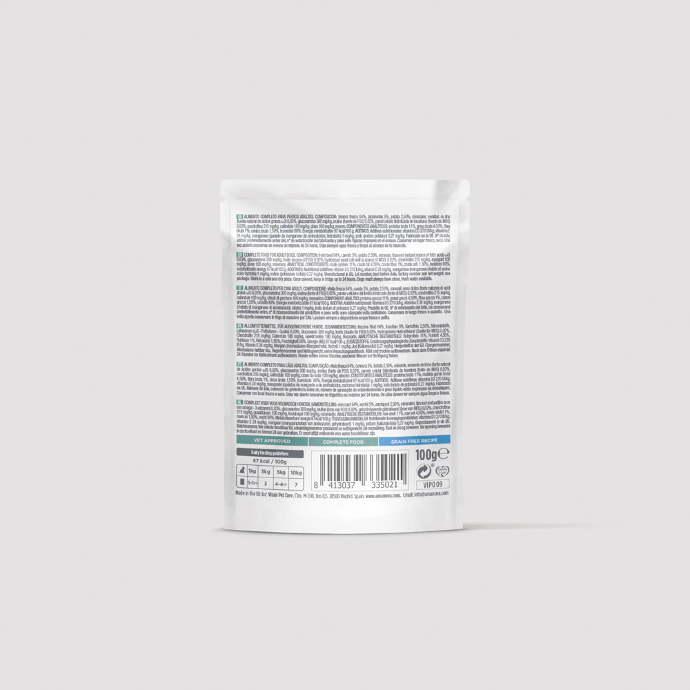 Amanova Hund, Adult Rind, Pouch, 100g