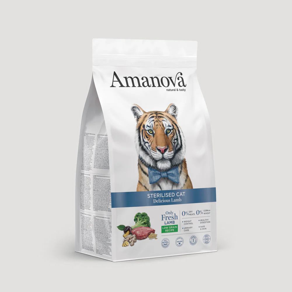 Amanova Katze, Trockenfutter Low Grain, Sterilised Lamm, 1.5kg
