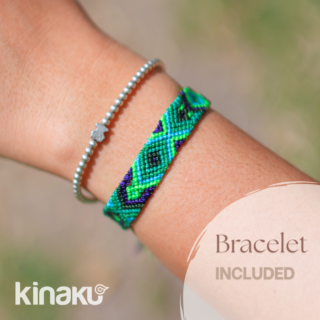 Kinakú Hundehalsband Becan XS, Grün-Oliv-Hellblau, 20g, 28x1.1cm