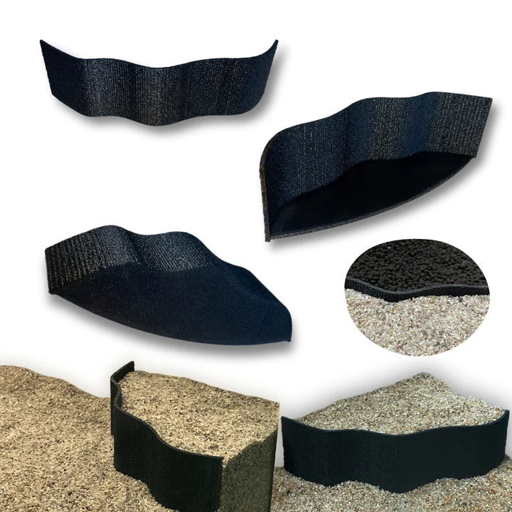 3D Eck-Terrasse-Bodengrund Abtrennung/Erhöhung Schwarz