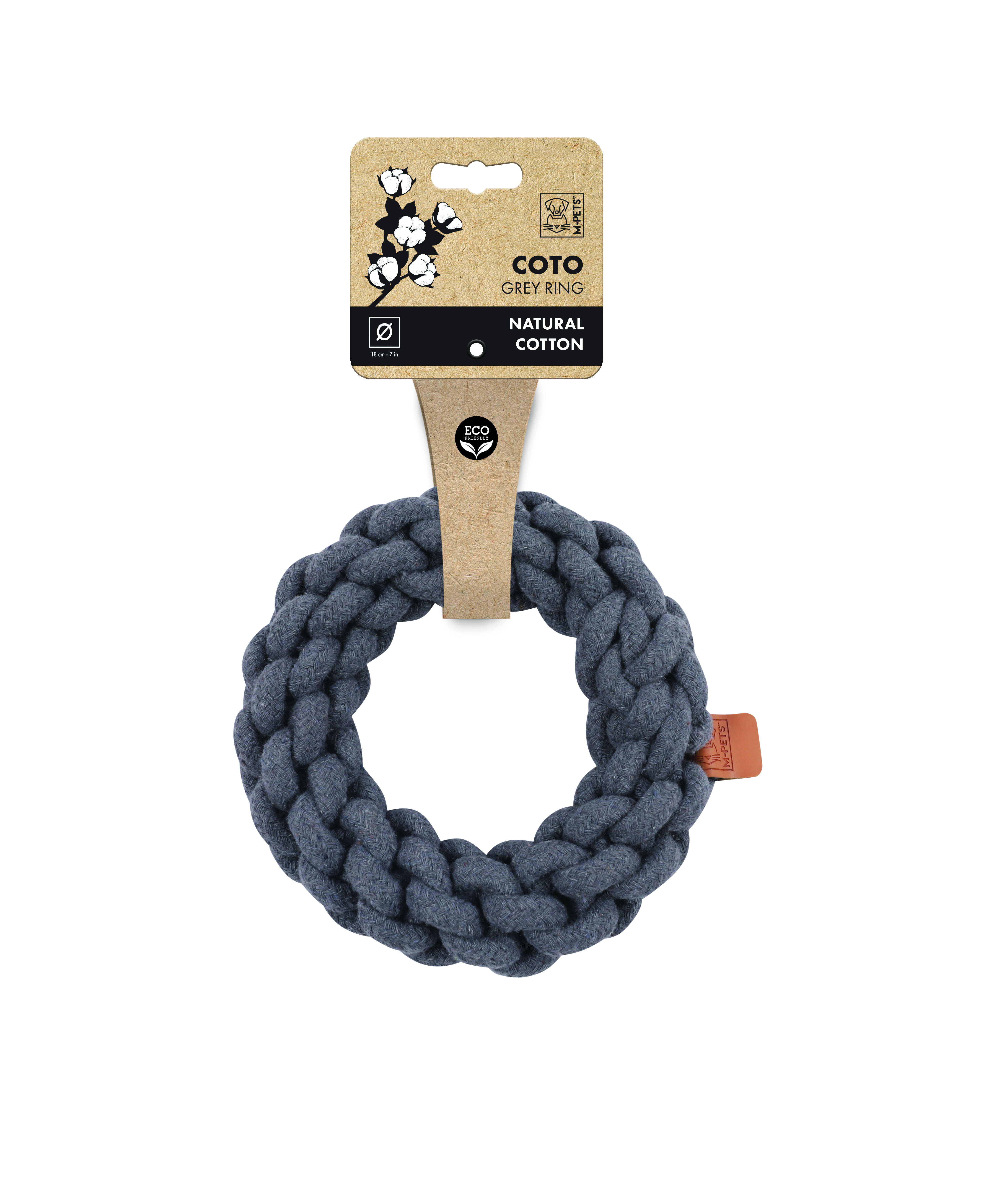 M-Pets Natur Baumwolle Spielzeug Knotenring, 18cm