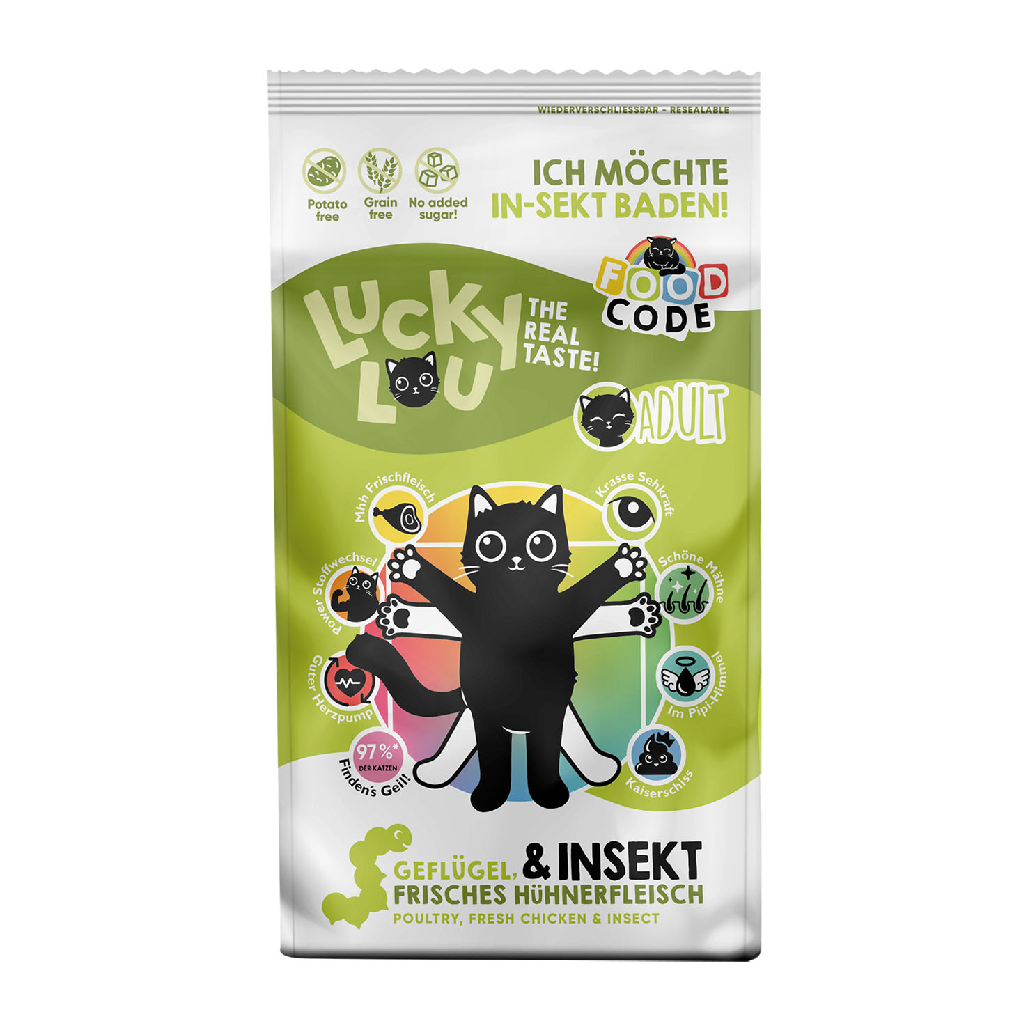 Lucky Lou Food Code Adult Geflügel & Insekten