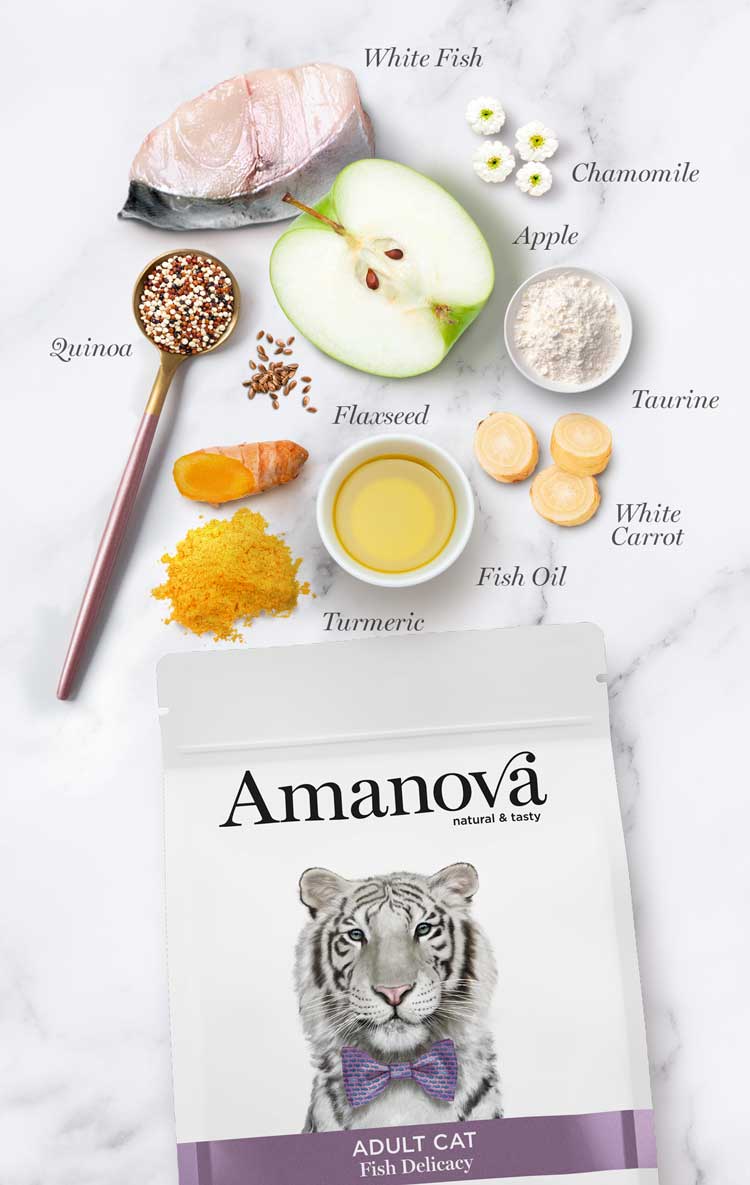 Amanova Katze, Trockenfutter Low Grain, Adult Fisch, 1.5kg