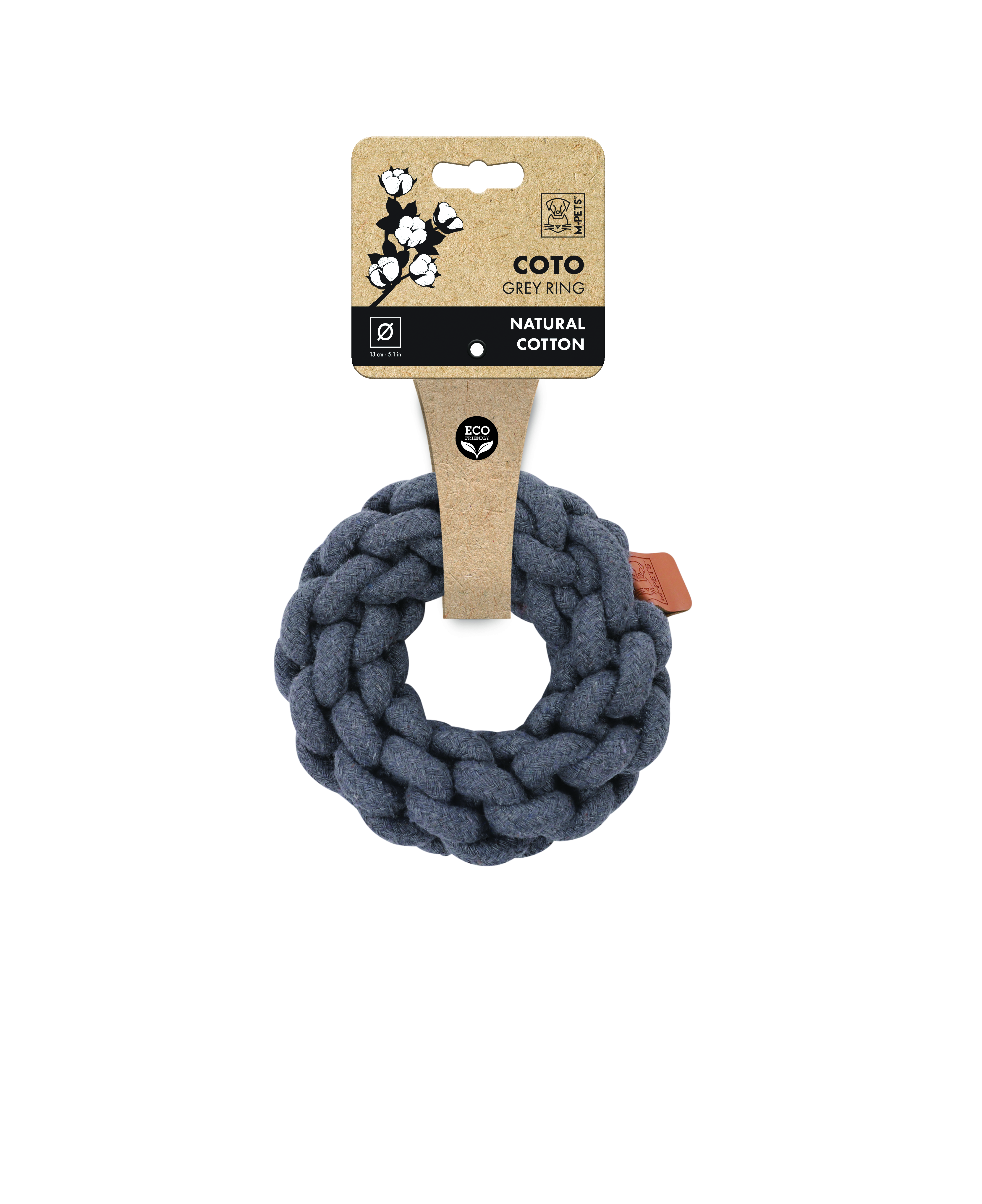 M-Pets Natur Baumwolle Spielzeug Knotenring, 13cm