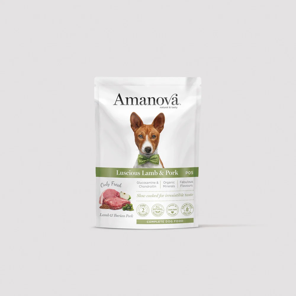 Amanova Hund, Adult Lamm + Schwein, Pouch