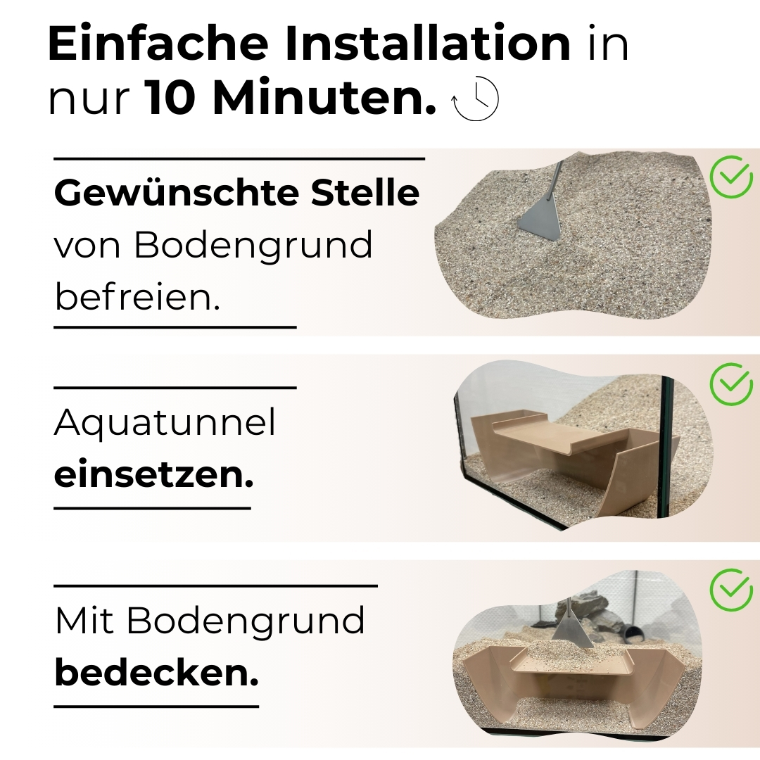 3D Aquatunnel XL - Unterirdische Höhle - Beige