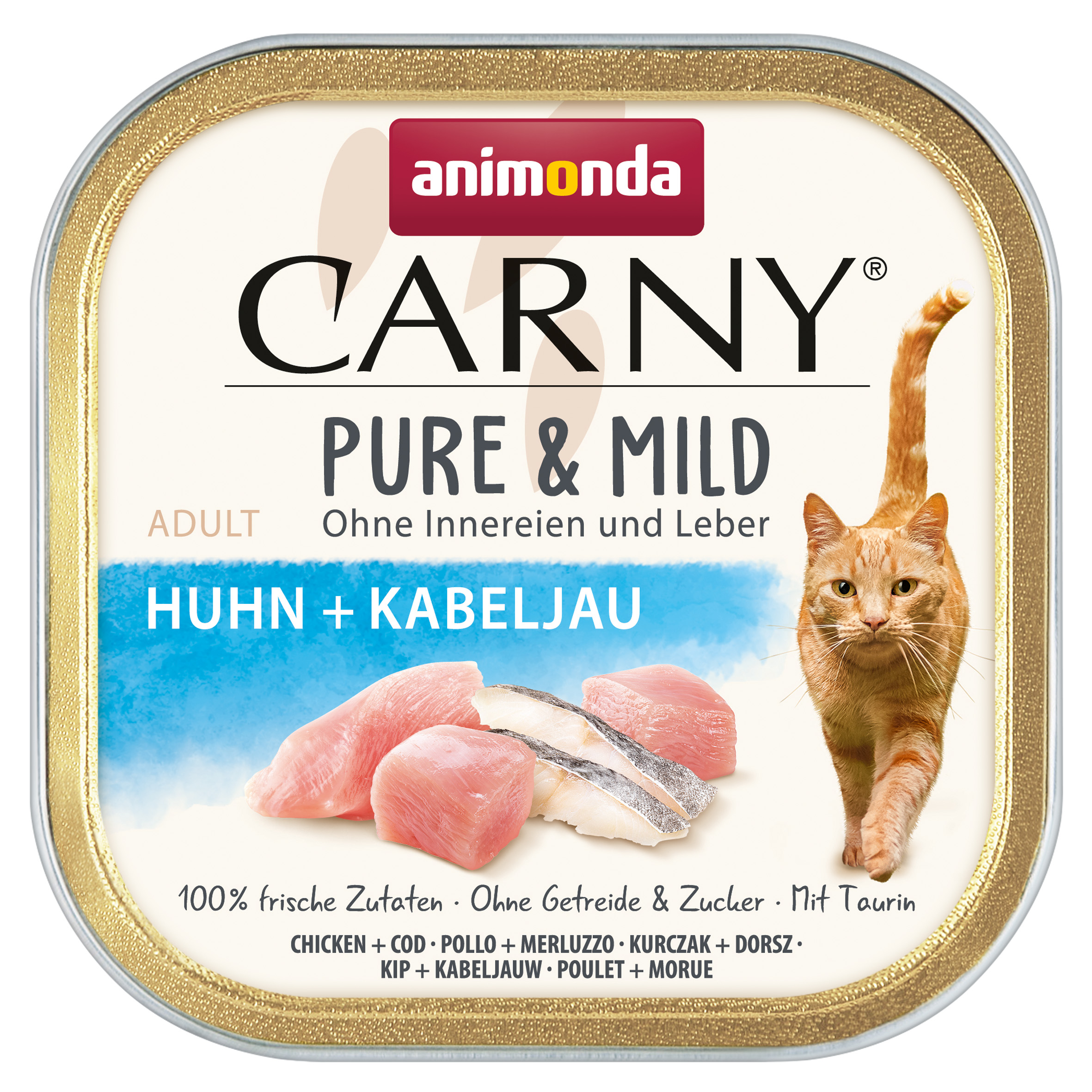 Animonda Katze Carny Pure & Mild Adult, Huhn + Kabeljau 100g