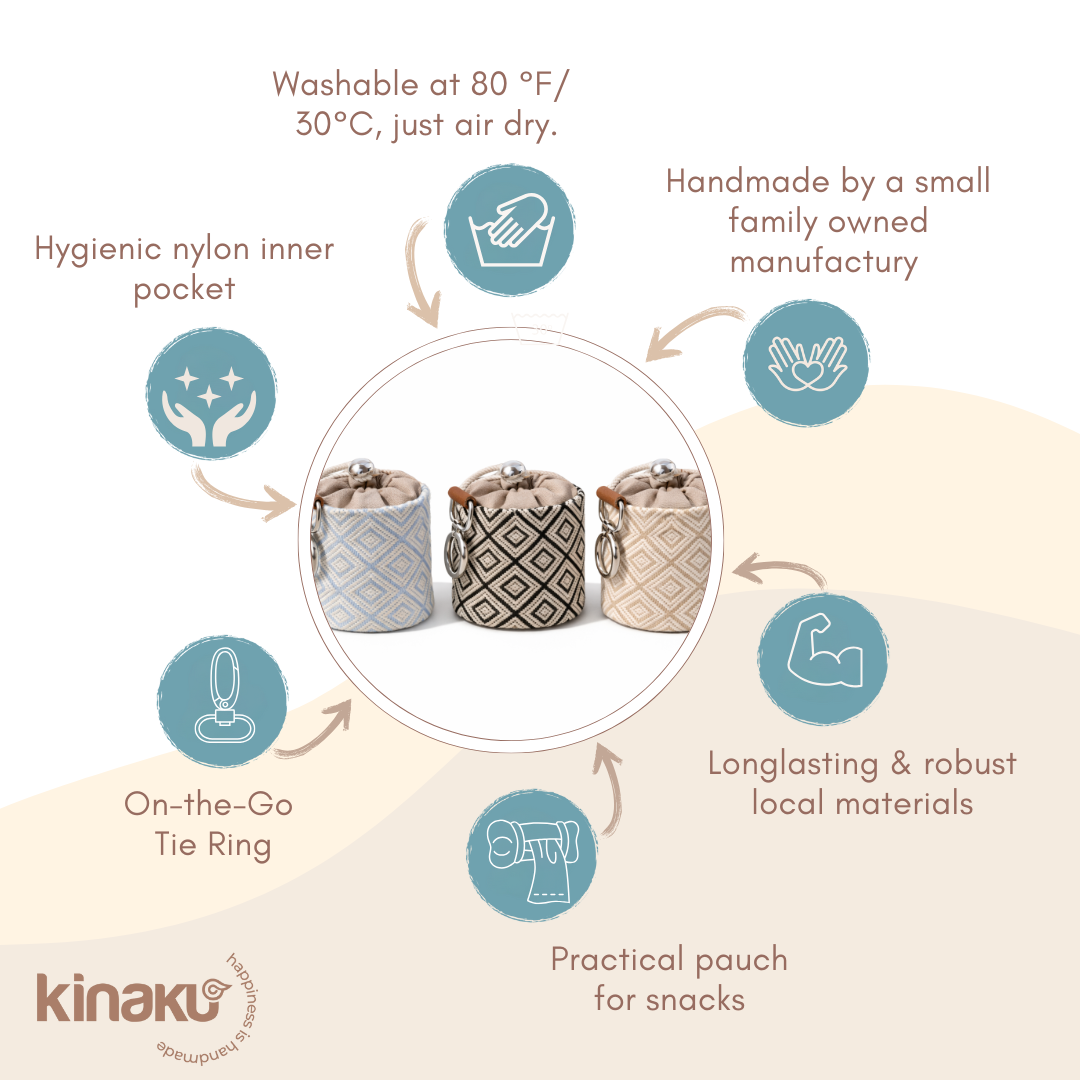 Kinakú Snacktasche, Naya, Schwarz/Weiss, 35g, 7x8cm