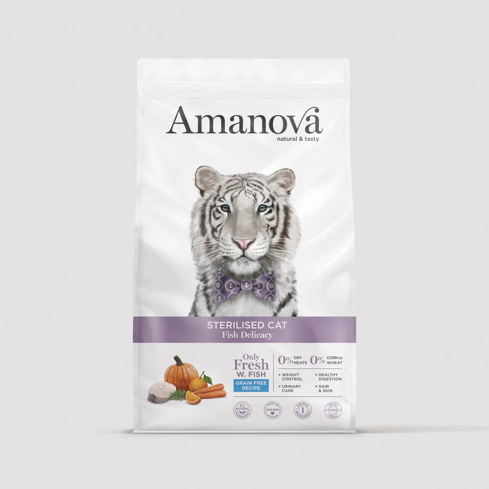 Amanova Katze, Trockenfutter Grain Free, Sterilised Fisch, 1.5kg